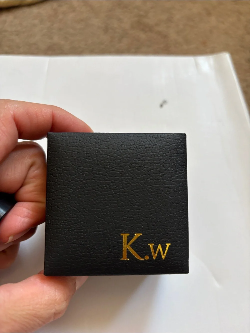 Black tungsten carbide men’s ring with box
